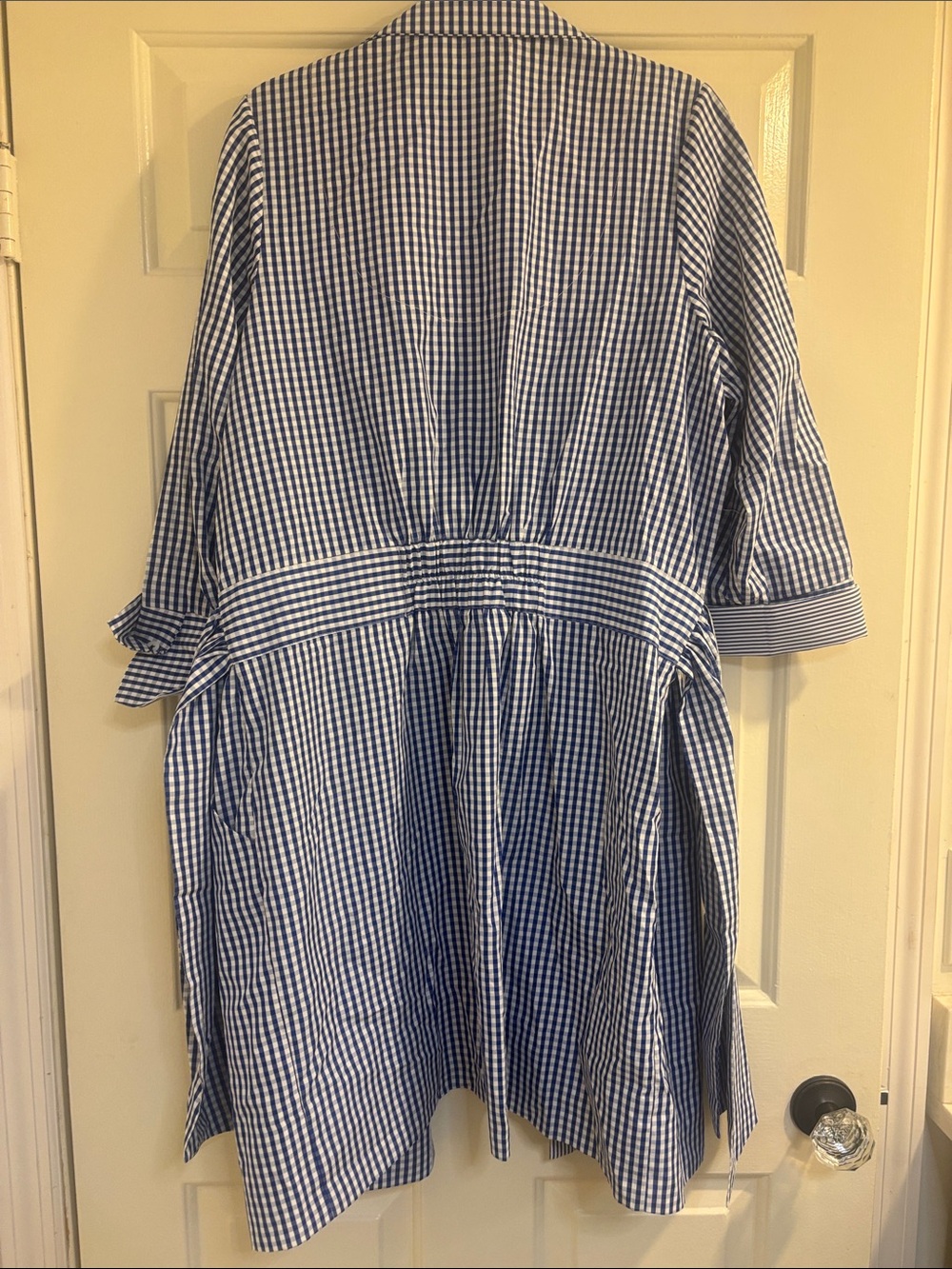 Gretchen Scott Blue and Orange Gingham Shirtdress - Picture 3 of 4